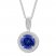 Blue & White Lab-Created Sapphire Necklace Sterling Silver