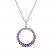 Vibrant Shades Amethyst, Tanzanite, White Lab-Created Sapphire Circle Necklace Sterling Silver 18"