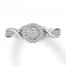 Diamond Fashion Ring 1/5 Carat tw 10K White Gold