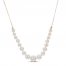 Cultured Pearl Graduated Necklace 10K Yellow Gold 18"
