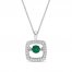 Unstoppable Love Emerald Necklace 1/4 ct tw 10K White Gold 19"