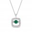 Unstoppable Love Emerald Necklace 1/4 ct tw 10K White Gold 19"