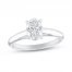 Diamond Solitaire Engagement Ring 1 ct tw Oval-Cut 10K White Gold
