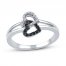 Black/White Diamond Promise Ring 1/6 ct tw Sterling Silver