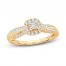 Diamond Engagement Ring 3/8 ct tw Princess/Round/Baguette 14K Yellow Gold