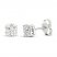 Diamond Solitaire Stud Earrings 1/5 ct tw Round-cut 10K White Gold