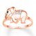 Elephant Ring 1/20 ct tw Diamonds 10K Rose Gold