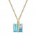Blue Topaz & Diamond Necklace 10K Yellow Gold