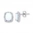 Lab-Created Opal Earrings 1/5 ct tw Diamonds Sterling Silver