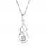 Diamond Necklace 1/20 ct tw Round-cut Sterling Silver