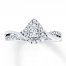 Engagement Ring 3/8 ct tw Diamonds 14K White Gold