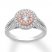Pink/White Certified Diamond Engagement Ring 3/4 ct tw 14K Gold