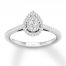 Diamond Engagement Ring 1/4 ct tw Round-cut 10K White Gold