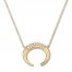 Diamond Crescent Necklace 1/4 ct tw Round-cut 10K Yellow Gold