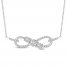 Diamond Infinity Necklace 1/4 ct tw Round-cut 10K White Gold 18"