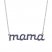 Blue Lab-Created Sapphire Mama Necklace Sterling Silver 18"