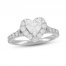 Neil Lane Diamond Engagement Ring 1-3/8 ct tw Heart/Round-Cut 14K White Gold