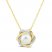 Cultured Pearl & White Lab-Created Sapphire Knot Necklace 10K Yellow Gold 18"