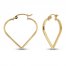 Heart Hoop Earrings 14K Yellow Gold