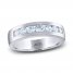 Men's THE LEO Ideal Cut Diamond Wedding Band 1 ct tw 14K White Gold