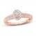 Diamond Engagement Ring 3/8 ct tw Oval/Round 14K Rose Gold