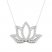 By Women For Women Diamond Lotus Necklace 1/4 ct tw Round-cut 10K White Gold 18"