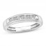 Men's Diamond Wedding Band 1/3 ct tw Round/Baguette 10K White Gold