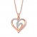 Diamond Heart Necklace 1/15 ct tw Round-cut 10K Rose Gold
