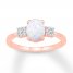 Lab-Created Opal Ring Lab-Created White Sapphires 10K Rose Gold