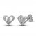 Diamond Heart Earrings 1/10 ct tw Round-cut 10K White Gold