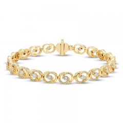 Encircled by Love Diamond Line Bracelet 1 ct tw Round-cut 10K Yellow Gold 7.25"