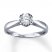Diamond Ring 3/8 Carat Round-cut 10K White Gold