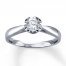 Diamond Ring 3/8 Carat Round-cut 10K White Gold