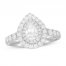 Neil Lane Engagement Ring 1-3/8 ct tw Pear/Round 14K White Gold