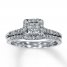 Previously Owned Set 5/8 ct tw Diamonds 14K White Gold