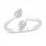 Diamond Leaf Toe Ring 10K White Gold