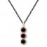 Black Diamond Necklace 1/2 ct tw 10K Rose Gold/Stainless Steel
