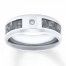 Men's Wedding Band Diamond Stainless Steel 8mm