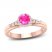 Pink Sapphire & Diamond Engagement Ring 1/4 ct tw Round/Baguette-Cut 14K Rose Gold