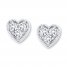 Diamond Heart Earrings 1/4 ct tw Round-cut 10K White Gold