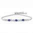 Lab-Created Sapphire Infinity Bolo Bracelet Sterling Silver