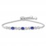Lab-Created Sapphire Infinity Bolo Bracelet Sterling Silver