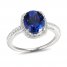 Blue & White Lab-Created Sapphire Ring Sterling Silver