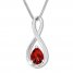 Lab-Created Ruby Necklace Sterling Silver