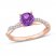 Amethyst Engagement Ring 1/6 ct tw Diamonds 14K Rose Gold