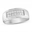 Men's Diamond Wedding Band 1/2 ct tw Round-cut 10K White Gold