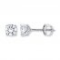 Solitaire Earrings 1 ct tw Diamonds 14K White Gold