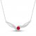 Lab-Created Ruby & White Lab-Created Sapphire Necklace Sterling Silver 18"