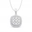 Diamond Necklace 1 ct tw 10K White Gold 18"