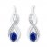 Lab-Created Sapphire 1/20 cttw Diamonds 10K White Gold Earrings